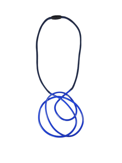 Samuel- Coraux -Small -Medallion- Necklace- Royal- Gloss-and -Black-Kings-Road-Fashions