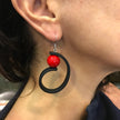 Samuel-Coraux-Thinker-Earring-Black-Red-