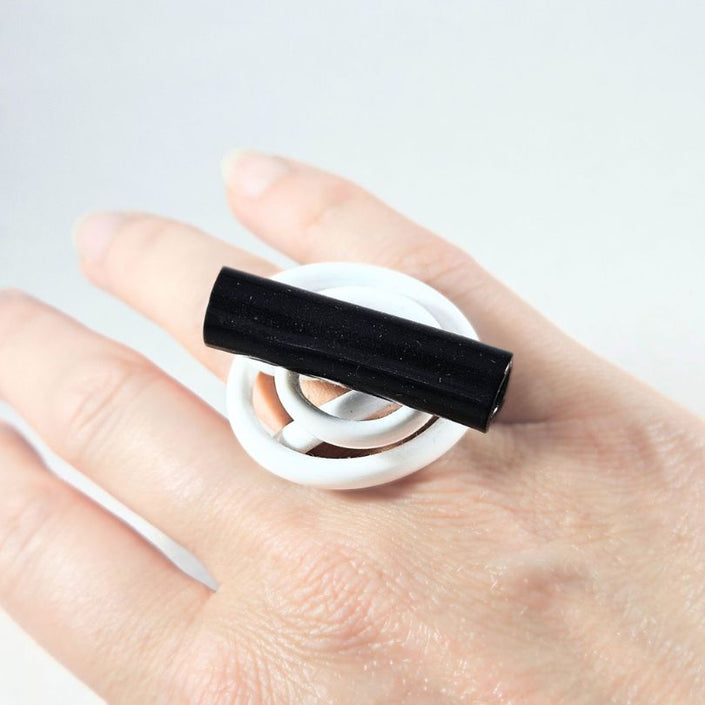 Samuel Coraux Zig Squiggle + Tube Ring  Bi Colour
