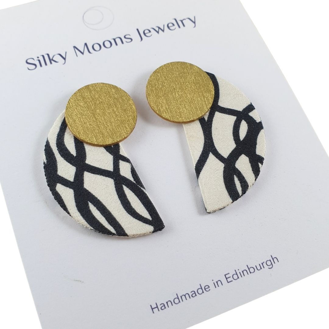 Silky Moons- Half Moon Medium Earring