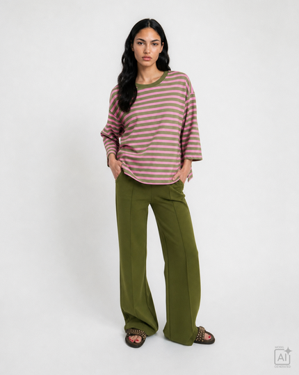 Smith-&-Soul-Women_s-Relaxed-Sweatshirt-Pink_Olive-Stripe-0726-1127-S-703-olive-Kings-Road-Fashions-2