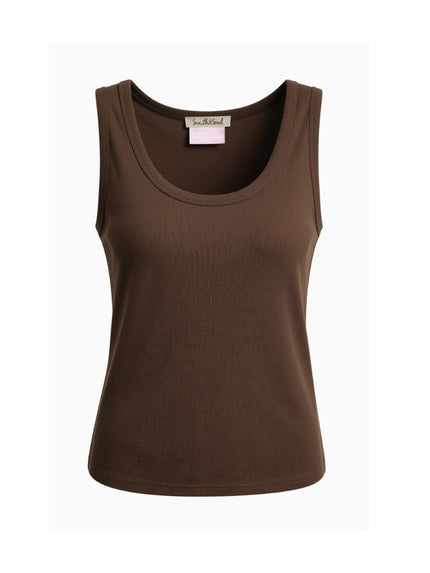 Smith & Soul Women's Fitted Metallic Rib Tanktop - 0726-0716 - Dark Chocolate - 913