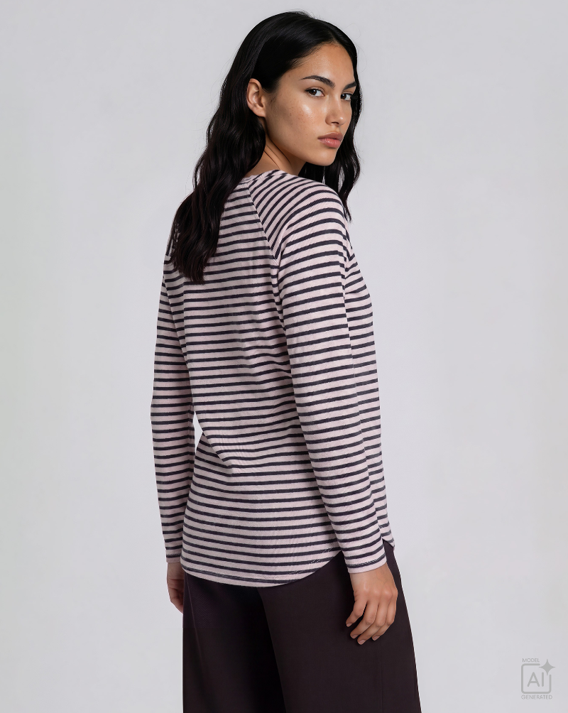 Smith -& -Soul -Women's -Regular- Raglan -Sleeve -Sweatshirt- 0826-1013 - 454 -Sugar-Stripes-King-Road-Fashions