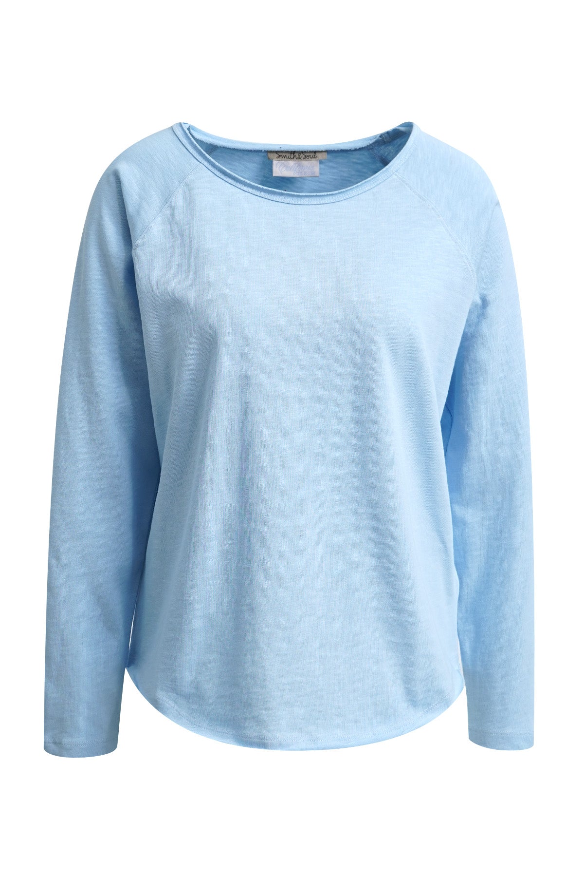 Smith -& -Soul -Women's -Regular -Raglan -Sleeve -Sweatshirt -0826-1013 - 601- Light- Blue-Kings-Road-Fashions