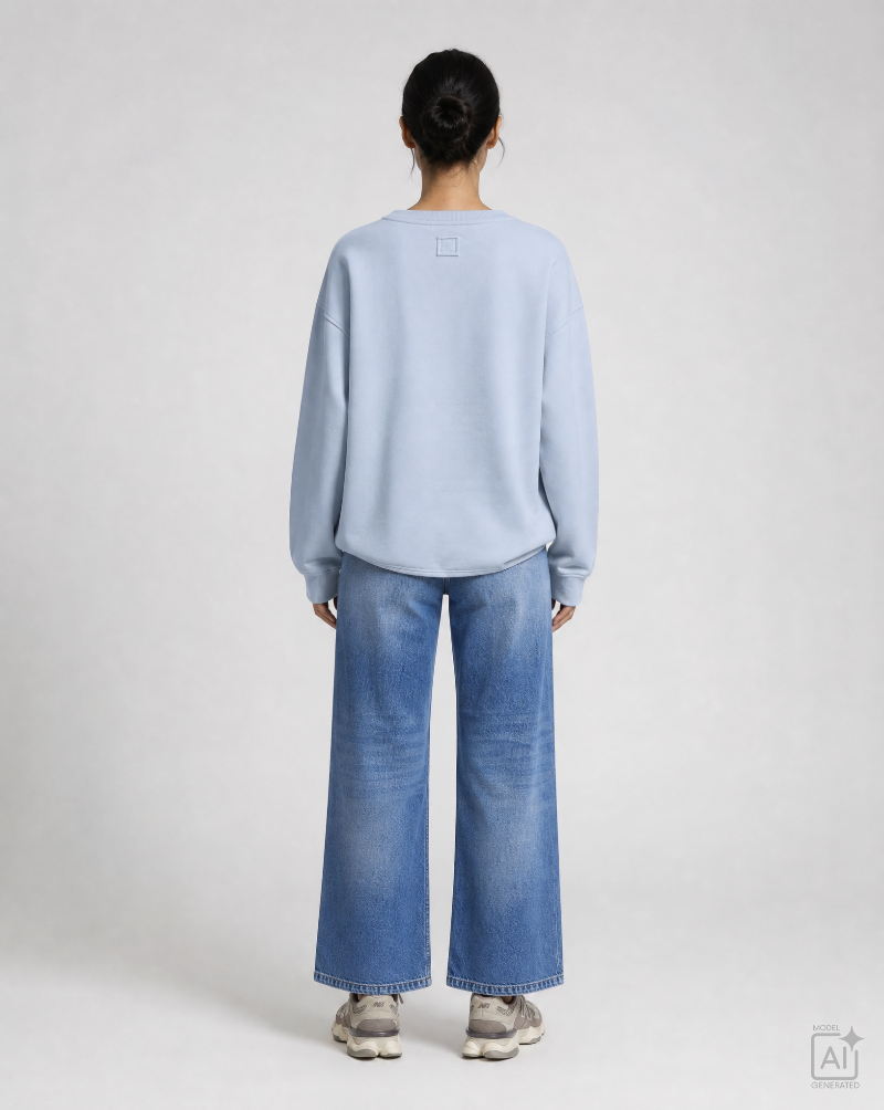 Smith -& -Soul -Women's -Regular -Raglan -Sleeve -Sweatshirt -0826-1013 - 601- Light- Blue-Kings-Road-Fashions