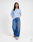 Smith -& -Soul -Women's -Regular -Raglan -Sleeve -Sweatshirt -0826-1013 - 601- Light- Blue-Kings-Road-Fashions