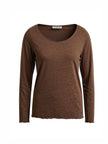 Smith & Soul Women's Scoop Neck Long Sleeve Tee Dark Choc-0826-1111 913 Dark Choc