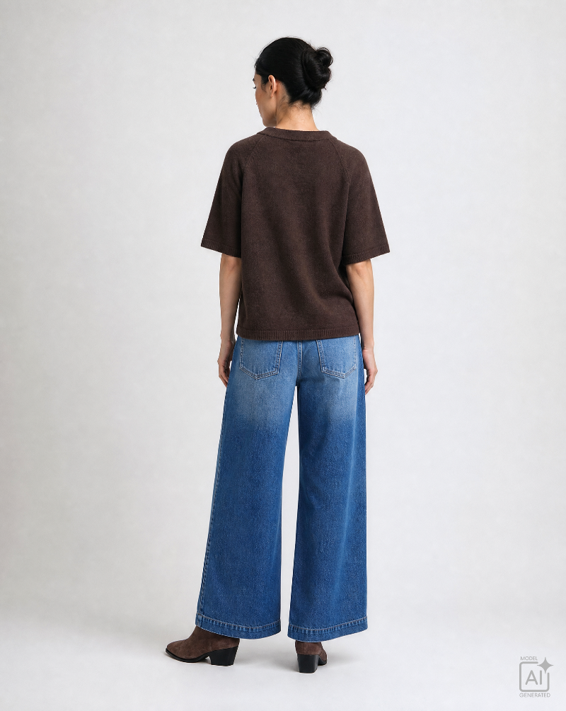 Smith-_amp_-Soul-Women_s-Short-Sleeve-Knit-Top-with-Scarf-0826-0849-913-Dark-Choc-Kings-Road-Fashions
