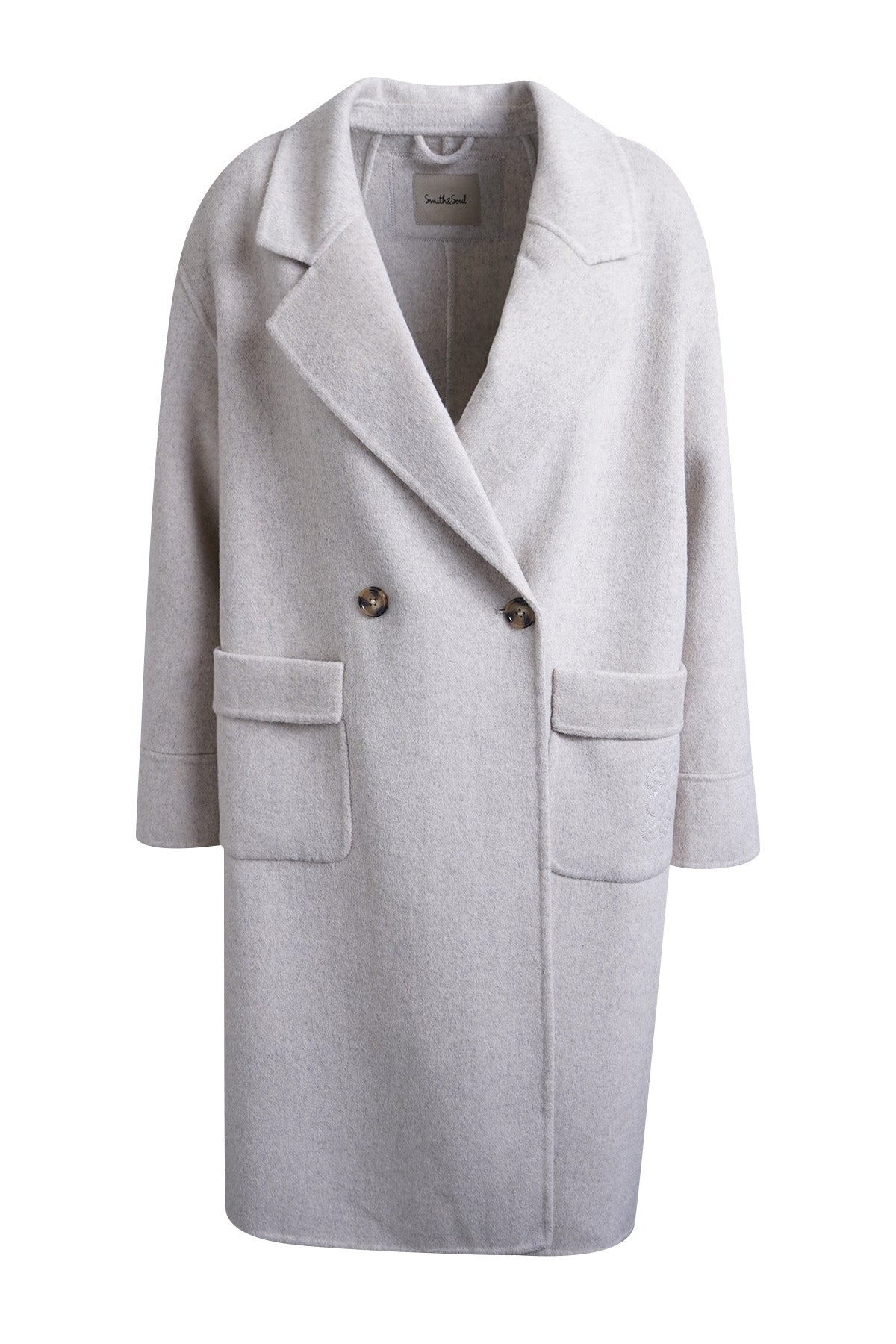 Smith -& -Soul -Women's -Three -Quarter -Wool -Blend -Coat - 0826-1153 - 120 -Oat- Milk-Kings-Road-Fashions