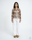 Smith- &- Soul -Women's- Soft -Checked -Cropped -Blouse -0826-0305-CH - 1103 -sand -print-