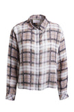 Smith- &- Soul -Women's- Soft -Checked -Cropped -Blouse -0826-0305-CH - 1103 -sand -print-