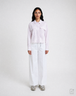 Smith & Soul Women's Cropped Stripe Ruffle Edge Blouse 0826-0806-STR - 1454 sugar print