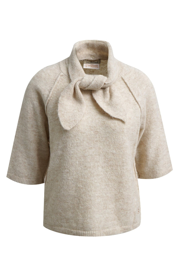 Smith -&- Soul -Women's- Short -Sleeve- Knit -Top -with -Scarf -Sand- &nbsp;-0826-0849 - 103 -sand