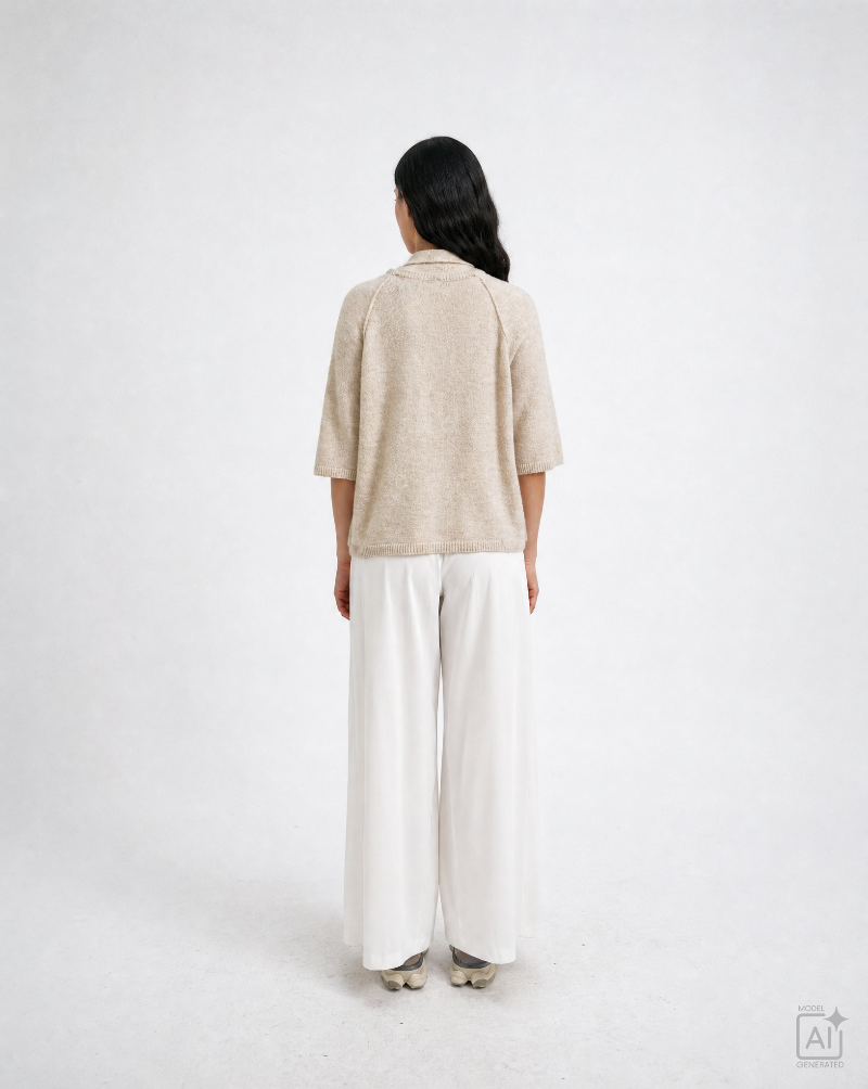 Smith -&- Soul -Women's- Short -Sleeve- Knit -Top -with -Scarf -Sand- &nbsp;-0826-0849 - 103 -sand-