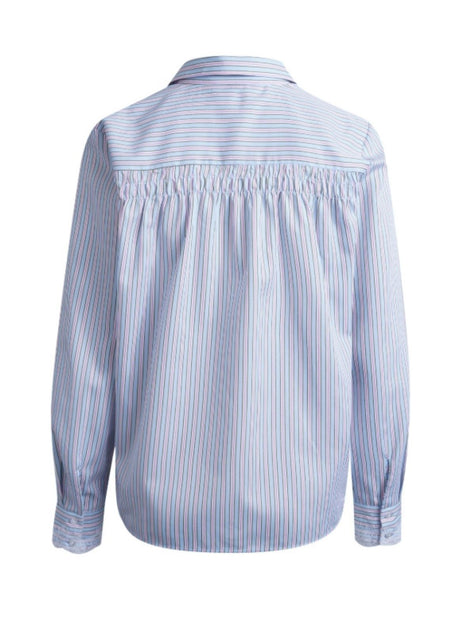 Smith & -Soul -Women's -Striped -Blouse -With -Lace -Cuff -0726-0703 - 1602- sky- print-Kings-Road-Fashions