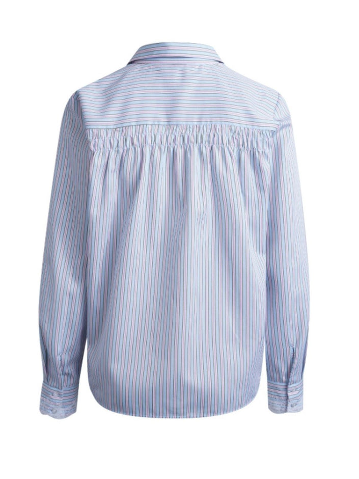Smith & -Soul -Women's -Striped -Blouse -With -Lace -Cuff -0726-0703 - 1602- sky- print-Kings-Road-Fashions