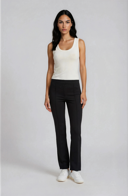 Smith & Soul Women's Jersey Straight Leg Trouser Black 0000-0957 - 099 black-Kings-Road-Fashions-
