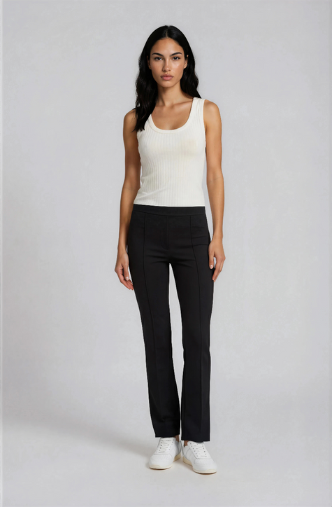 Smith & Soul Women's Jersey Straight Leg Trouser Black 0000-0957 - 099 black-Kings-Road-Fashions-