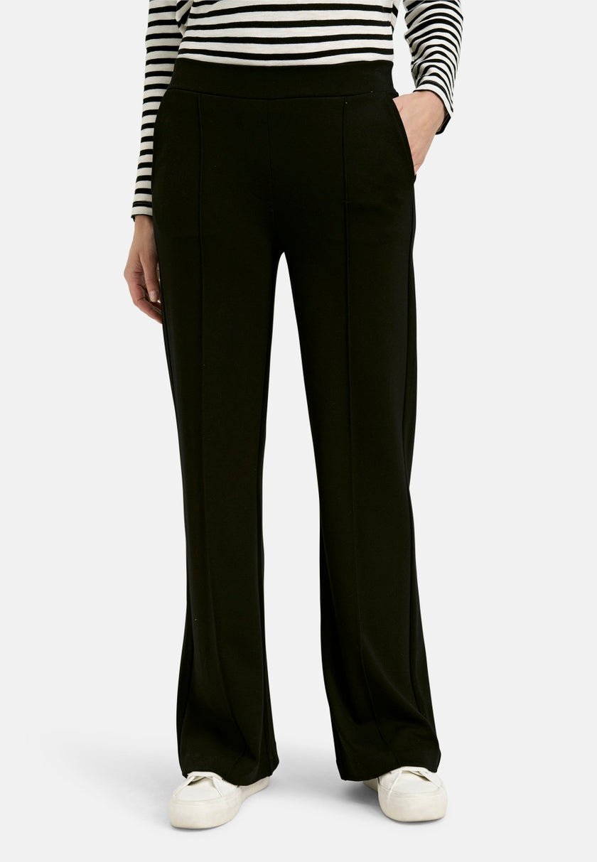 Smith & Soul Women's Jersey Straight Leg Trouser Black 0000-0957 - 099 black-Kings-Road-Fashions-