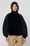 Tanta - Women's AISU T2111 Faux Fur Mix Jacket in Dark Navy at Kings Road Fashions, Leighton Buzzard, UK