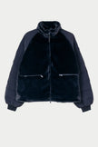 Tanta - Women's AISU T2111 Faux Fur Mix Jacket in Dark Navy at Kings Road Fashions, Leighton Buzzard, UK