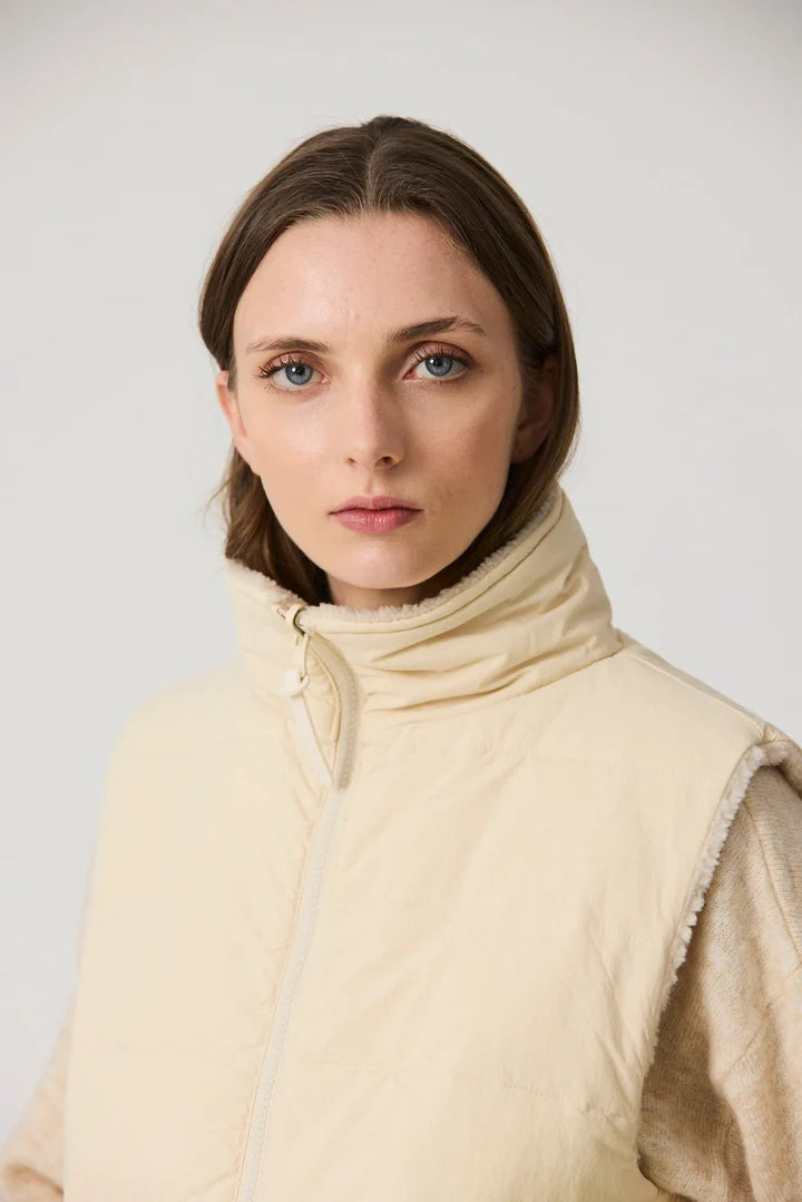 TANTÄ Women's IS T2110 Reversible Gillet in Sandshell at kings Road Fashions, Leighton Buzzard, UK