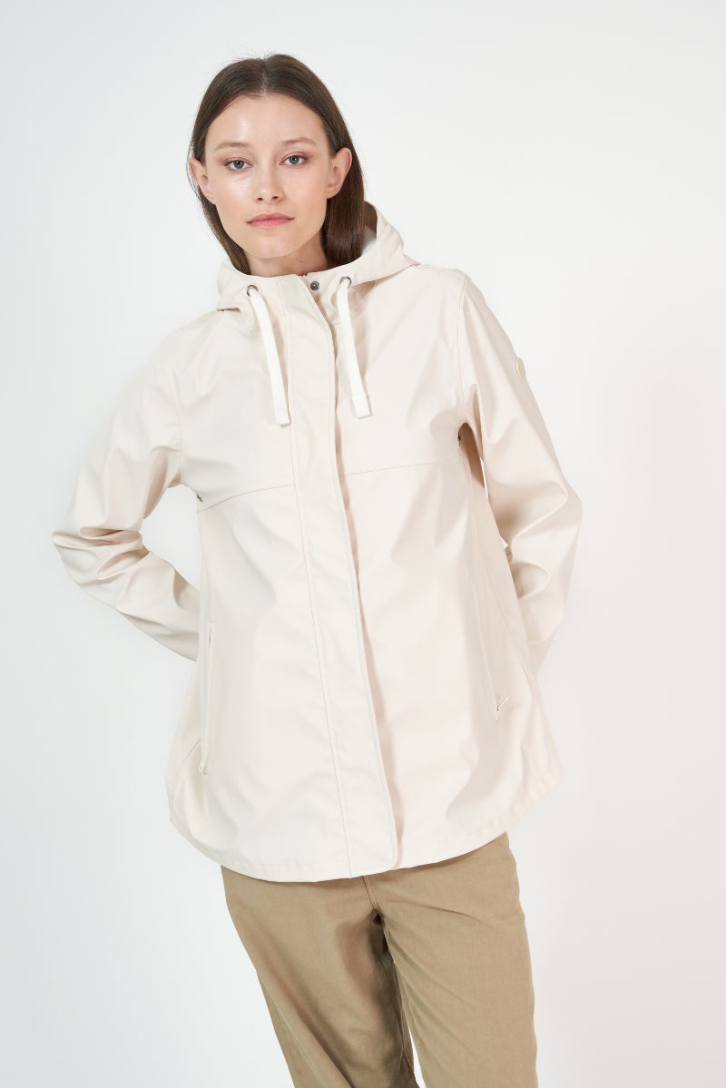 TANTÄ Women's DRIZZLE Raincoat in Whitecap Grey