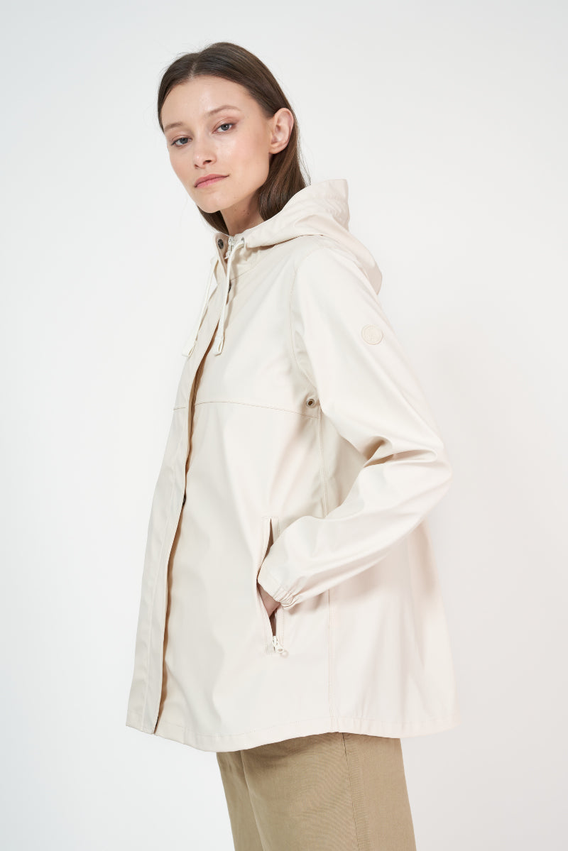 TANTÄ Women's DRIZZLE Raincoat in Whitecap Grey