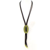 Y-Shaped Neoprene Necklace With Oval Feature