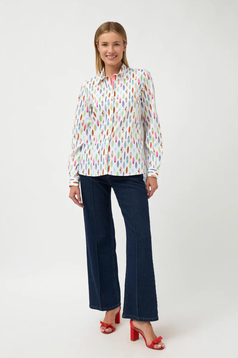 Tinta y Bariloche Women's Printed Navetas Shirt in White