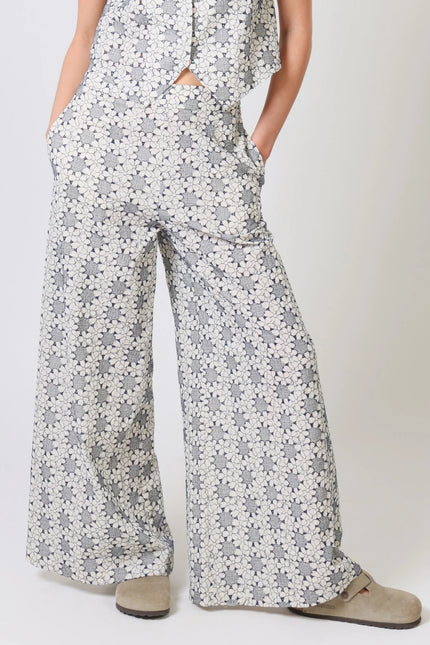 Traffic-People - Women's-Miss -Daisy -Rene -Trousers -Navy -Floral- Cotton - MDY10972008