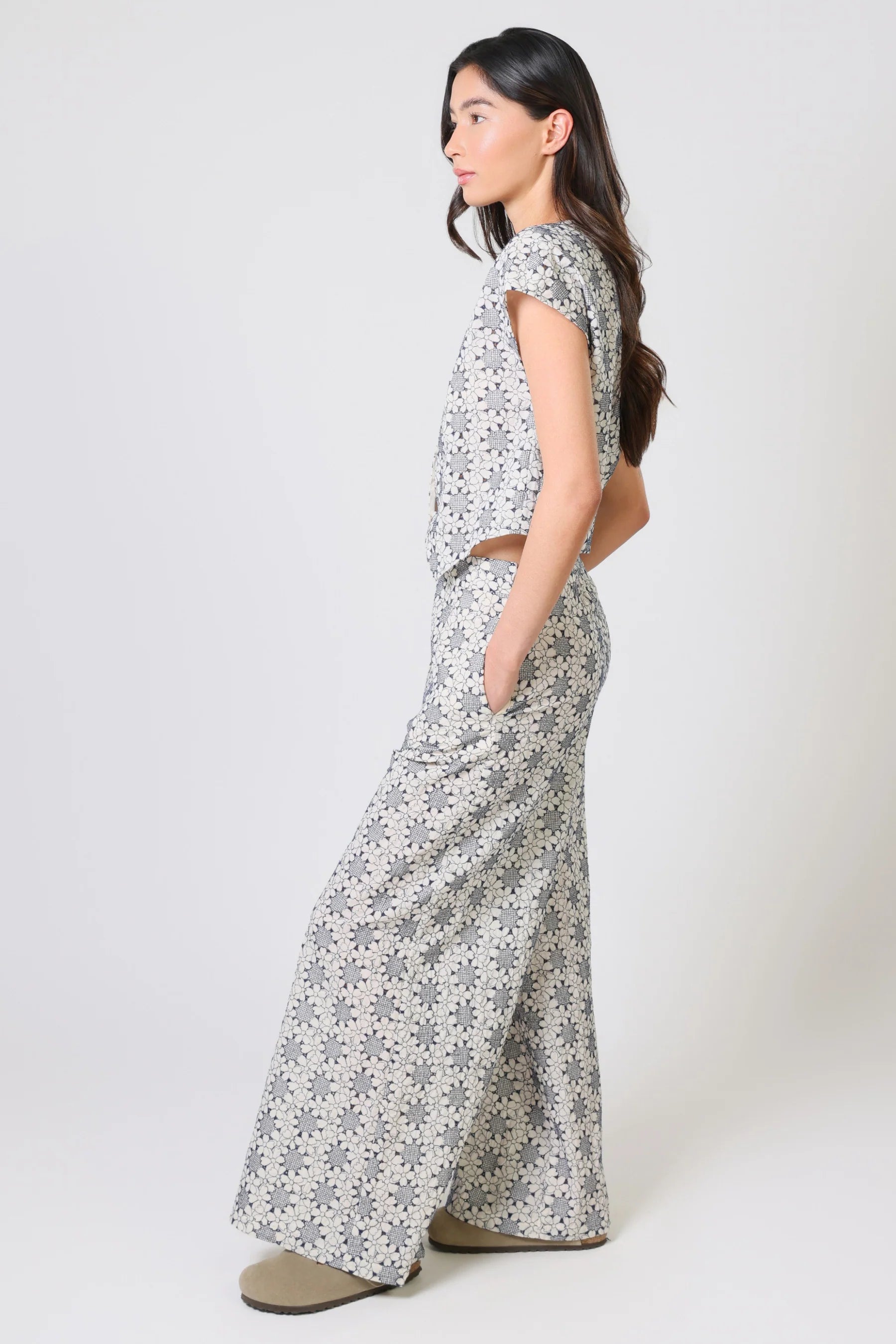 Traffic-People - Women's-Miss -Daisy -Rene -Trousers -Navy -Floral- Cotton - MDY10972008