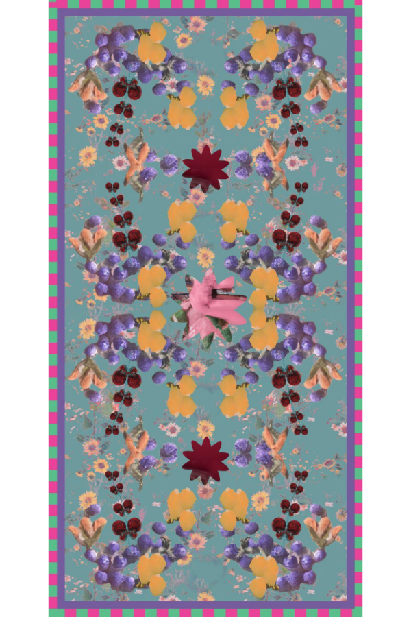 Yavi & Raga - Large Silk Multicoloured Scarf