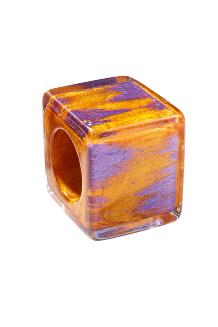 Zsiska-Bliss-Bead-Cube-Patina-Orange-Purple-MUSEE53C
