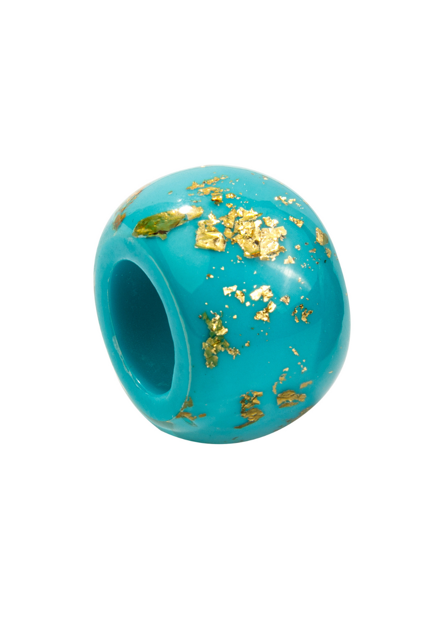 Bliss by Zsiska - Petite Bead - GLAM - Turquoise & Gold Foil Bead SBGTUR