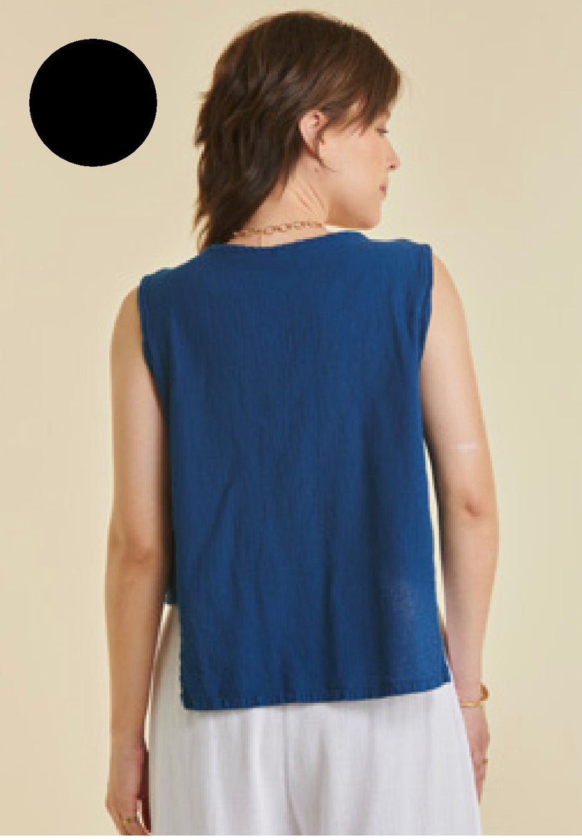 Abaca - Women's Alessa Top in Black - T666