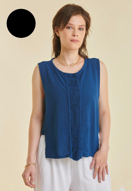 Abaca - Women's Alessa Top in Black - T666