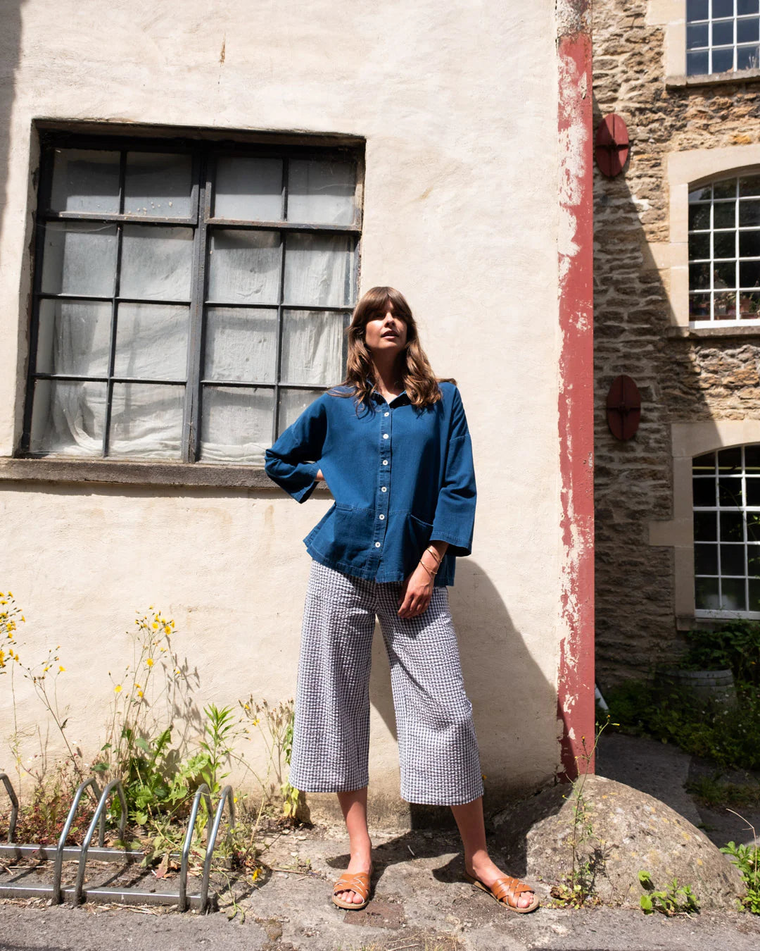 bibico-carrie-gingham-womens-check-culottes-ss25-kings-road-fashions