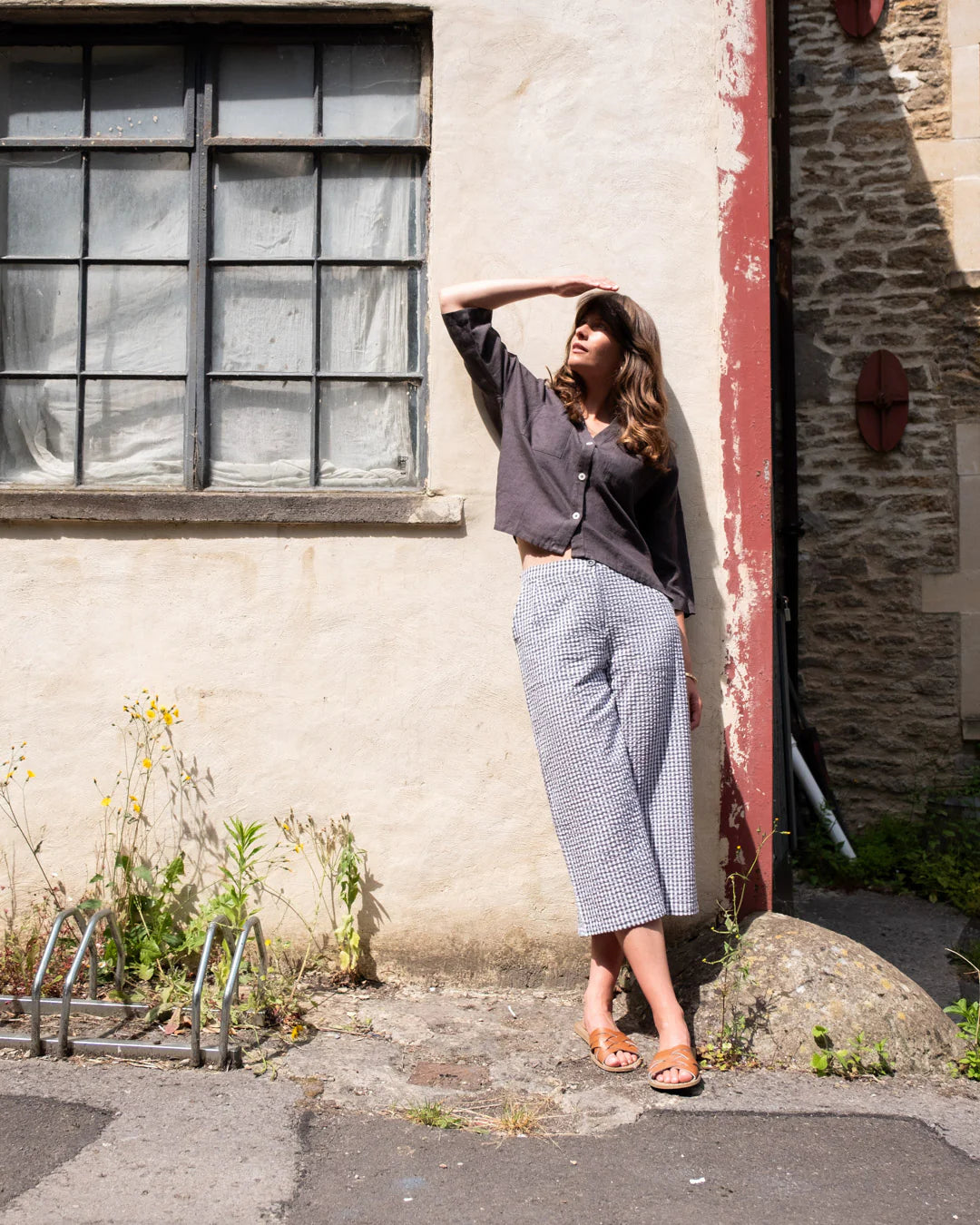 bibico-carrie-gingham-womens-check-culottes-ss25-kings-road-fashions