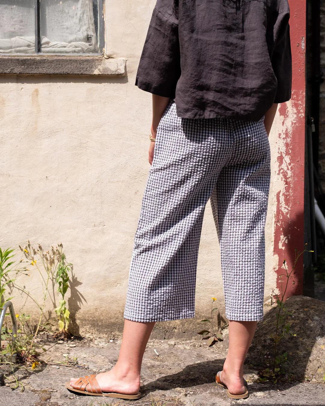 bibico-carrie-gingham-womens-check-culottes-ss25-kings-road-fashions