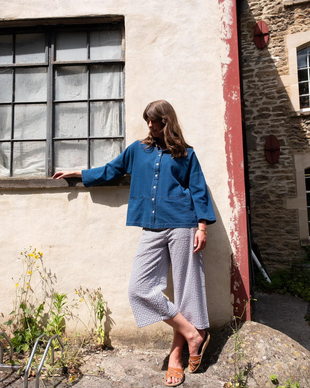 bibico-carrie-gingham-womens-check-culottes-ss25-kings-road-fashions