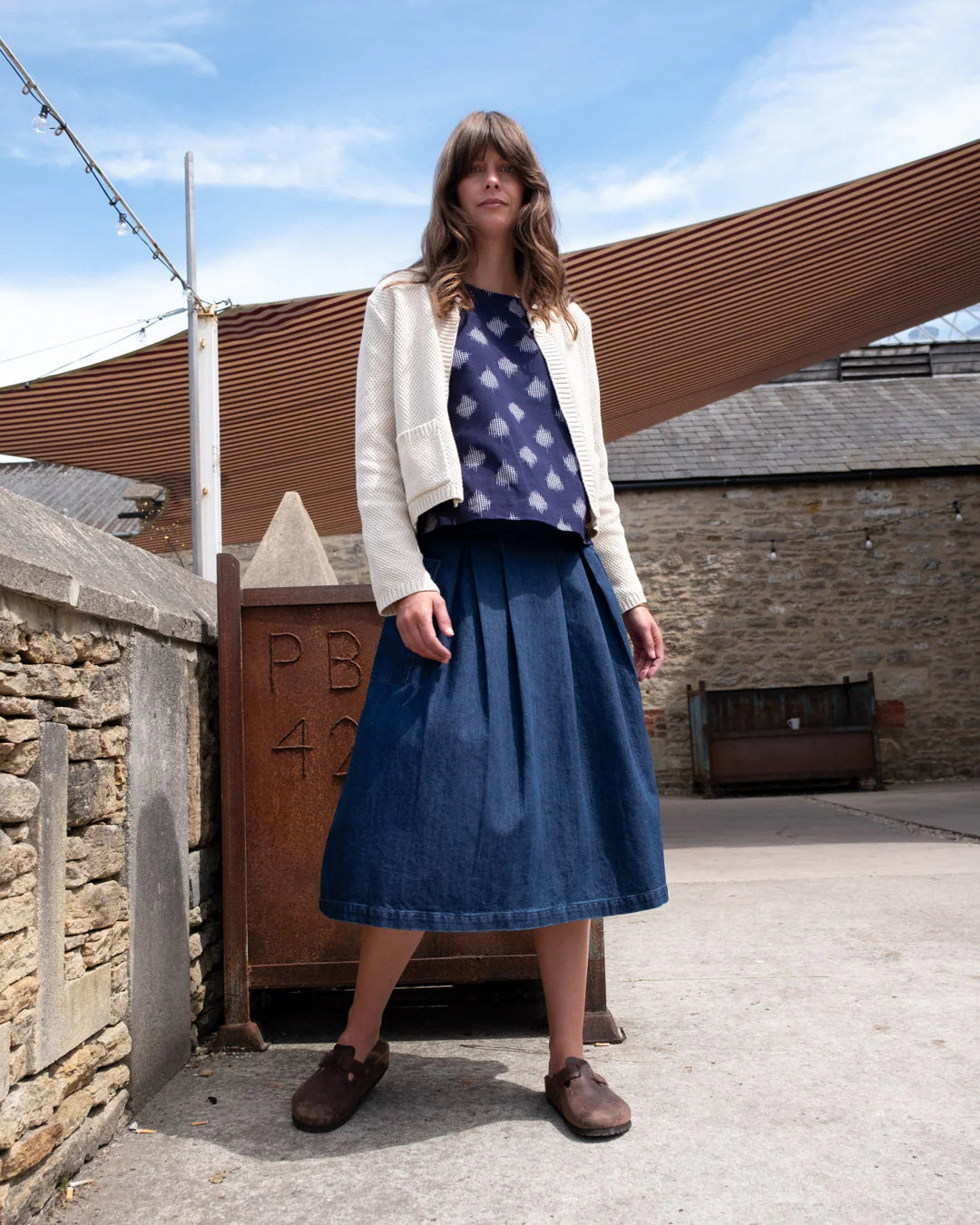 bibico-elsie-mid-weight-womens-denim-skirt-ss25-kings-road-fashions