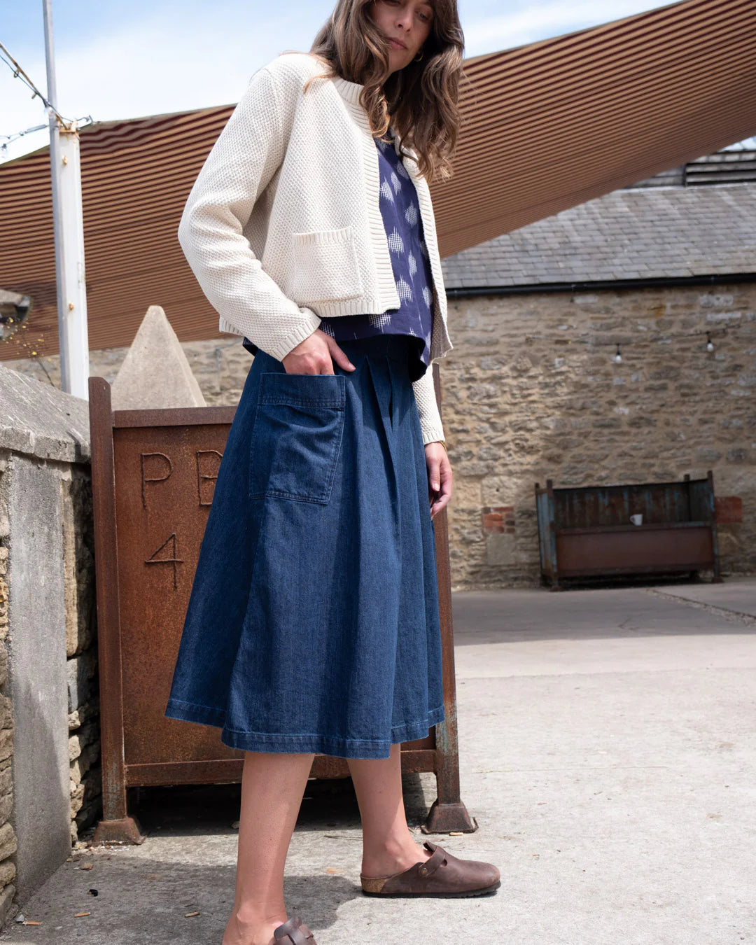 bibico-elsie-mid-weight-womens-denim-skirt-ss25-kings-road-fashions