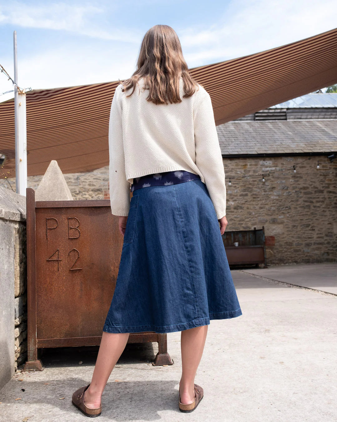 bibico-elsie-mid-weight-womens-denim-skirt-ss25-kings-road-fashions