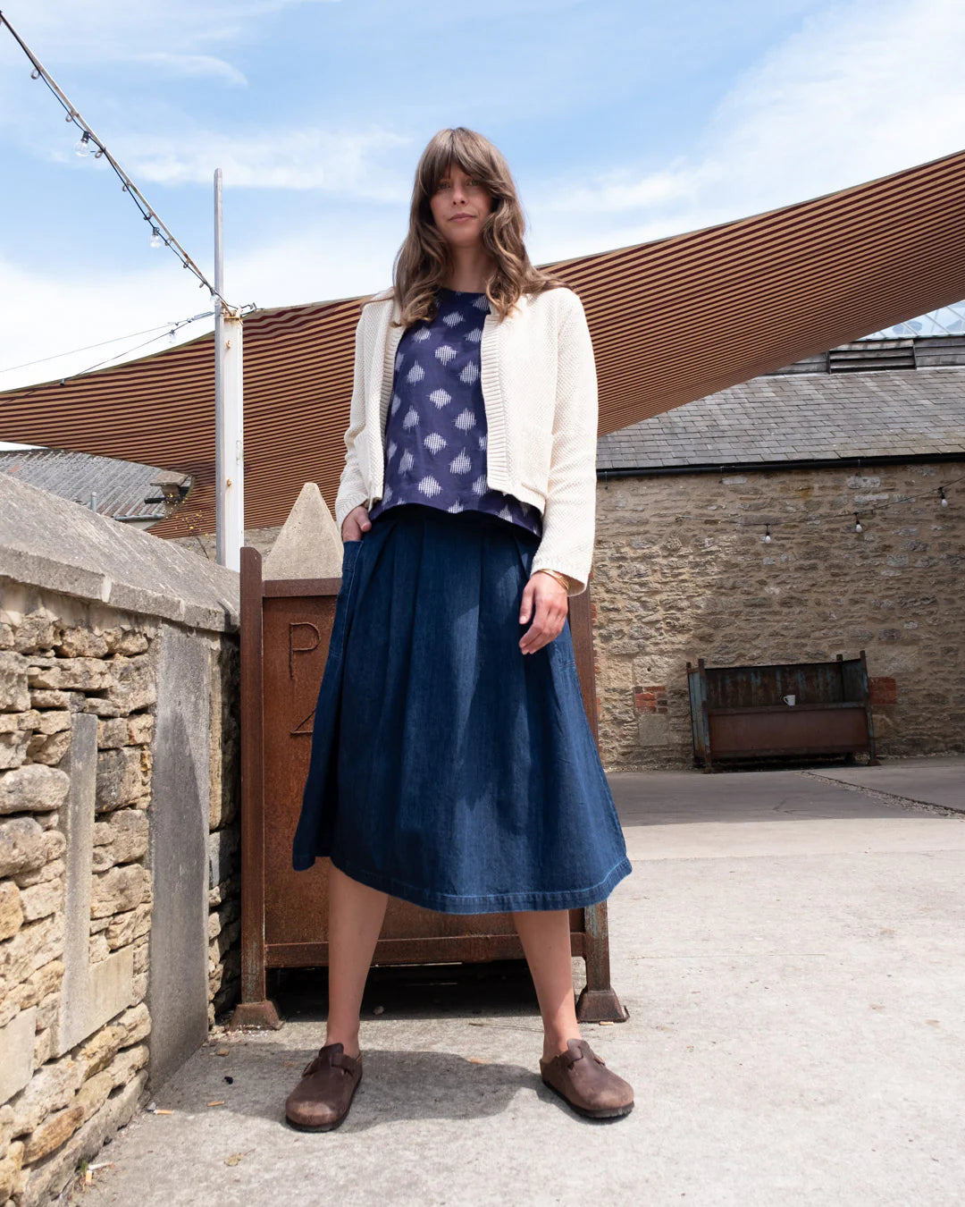 bibico-elsie-mid-weight-womens-denim-skirt-ss25-kings-road-fashions
