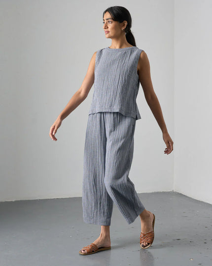 bibico-womens-clara-tapered-trousers-little-check-navy