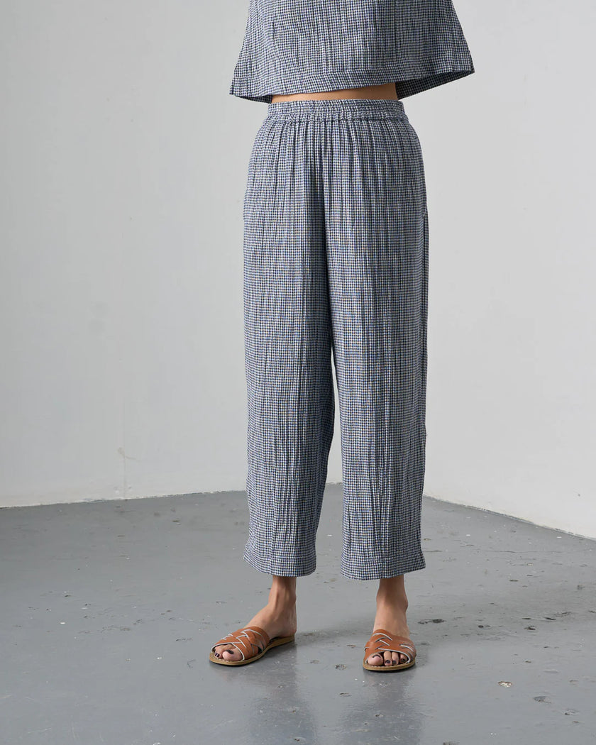bibico-womens-clara-tapered-trousers-little-check-navy