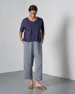 bibico-womens-clara-tapered-trousers-little-check-navy
