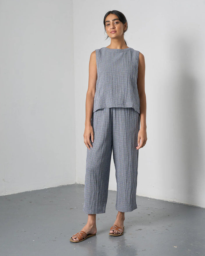 bibico-womens-clara-tapered-trousers-little-check-navy