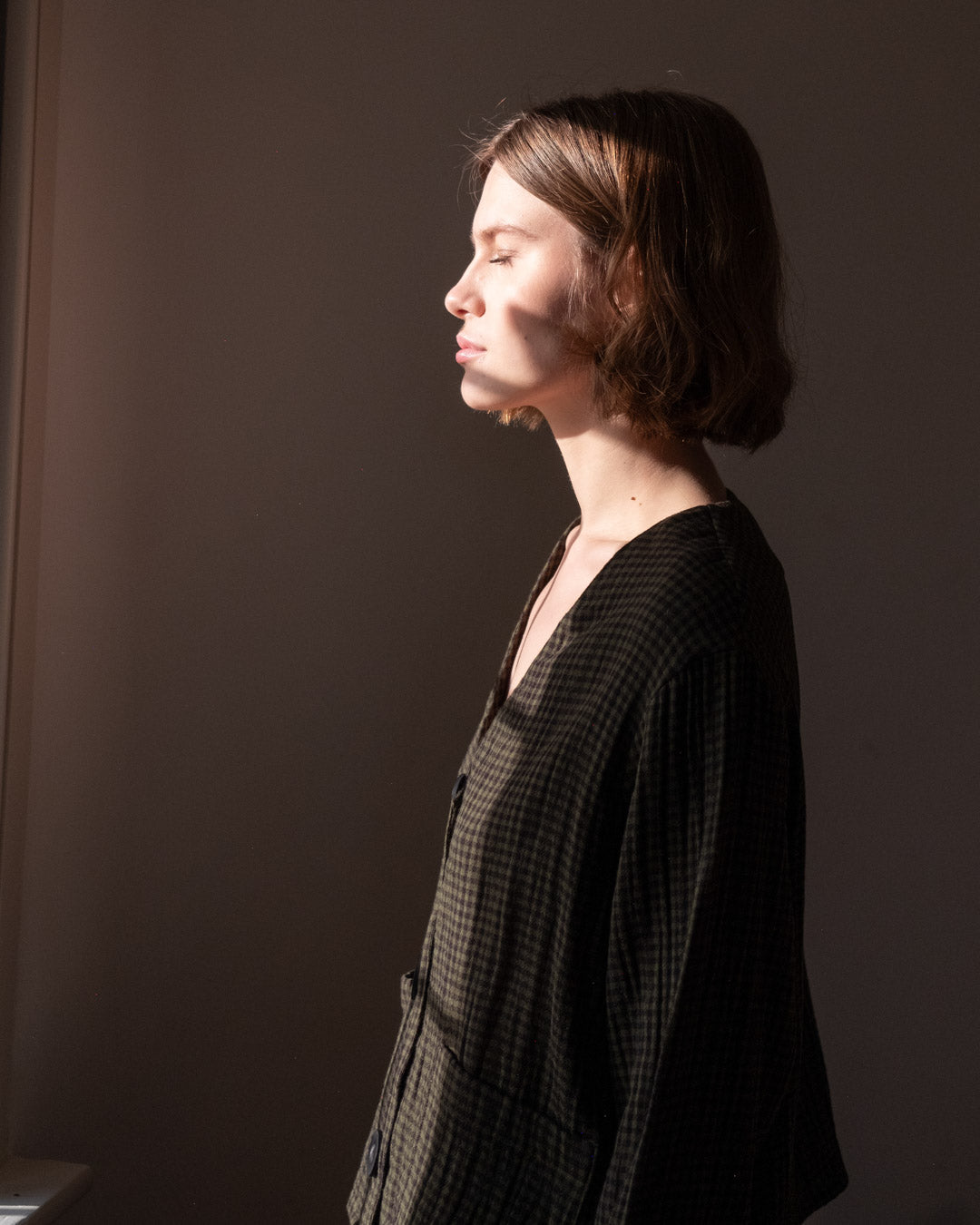 bibico-womens-irma-overshirt-olive-check-BW25WT007-kings-road-fashions